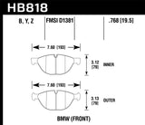Hawk Hawk 11-17 BMW X5 xDrive / 08-17 BMW X6 xDrive LTS Street Front Brake Pads HB818Y.768