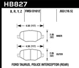 Hawk Hawk 13-14 Ford Explorer (w/ HD Brakes) LTS Street Rear Brake Pads HB827Y.653
