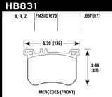 Hawk Hawk 13-17 Mercedes-Benz SL550 Performance Ceramic Street Front Brake Pads HB831Z.667