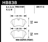 Hawk Hawk 14-17 Mini Cooper S HP+ Front Brake Pads HB838N.689