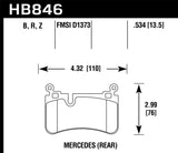 Hawk Hawk 08-13 Mercedes C-Class Performance Ceramic Street Rear Brake Pads HB846Z.534