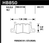 Hawk Hawk Audi 14-19 Porsche 911 / 2016 Cayman / 17-19 Panamera PC Rear Brake Pads w/ Carbon Ceramics HB850Z.655