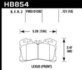 Hawk Hawk 07-17 Lexus LS460 / 08-16 Lexus LS600h HPS 5.0 Front Brake Pads HB854B.721
