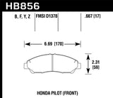 Hawk Hawk 09-15 Honda Pilot HPS Street Front Brake Pads HB856F.667