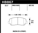Hawk Hawk 13-16 Mazda CX-5 HPS 5.0 Front Brake Pads HB867B.622