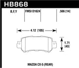 Hawk Hawk 16-17 Mazda CX-3 HPS 5.0 Rear Brake Pads HB868B.566