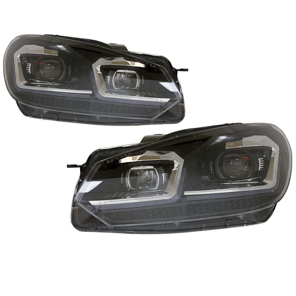 Helix VW Mk6 Golf/GTi Mk7.5 Style Headlights with Chrome Trim HVWG6HL