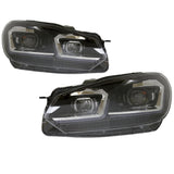 Helix VW Mk6 Golf/GTi Mk7.5 Style Headlights with Chrome Trim | HVWG6HL-75CH7