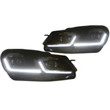 Helix Helix VW Mk6 Golf/GTi Mk7.5 Style Headlights with Chrome Trim HVWG6HL-75CH7