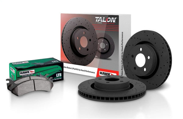 Hawk Talon 1997 Dodge Dakota Cross Drilled & Slotted Rotors w/ Hawk LTS Pads (Front) | HKC4437-306F