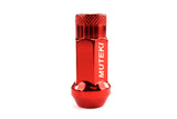Muteki Red Lug Nut Set - 12x1.50 - Cone - 48mm - Open End - w/ Tool 32906R