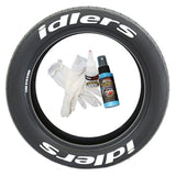 Tire Stickers 4 Decals / BLUE / 14"-16" / 1.25" Tire Stickers - IDLERS - Temporary IDLRS-1416-125-4-B-T
