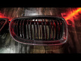 PhaseCarbon Gloss Black PhaseCarbon LCI Carbon Fiber Double Slatted Kidney Grilles - BMW 3 Series (E90) K04-08E90CF-DSKG-BLK