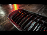 PhaseCarbon Gloss Black PhaseCarbon LCI Carbon Fiber Double Slatted Kidney Grilles - BMW 3 Series (E90) K04-08E90CF-DSKG-BLK