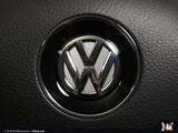 Klii Motorwerkes Golf Mk7 | 2015-2017 VW Steering Wheel Badge Insert - White Silver Metallic K100-15VSW