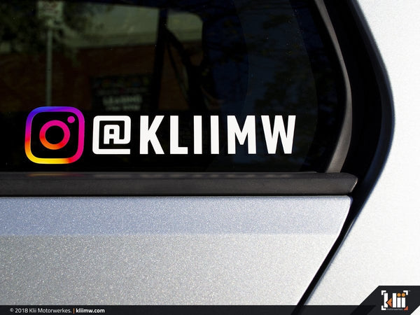 Klii Motorwerkes Multicolor / White / Cursive Premium Custom Instagram Decals K106/K60-74UDE-C