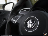 Klii Motorwerkes Select VW Steering Wheel Badge Insert - Mk6 Blue Plaid K11-XVSW