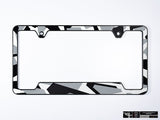 Klii Motorwerkes Black Premium License Plate Frame - Abstract Arctic Camo K110-0GPF-2BLK