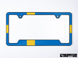 Klii Motorwerkes Black Premium License Plate Frame - Swedish Flag K122-0LPF-2BLK