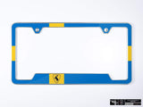 Klii Motorwerkes Silver Premium License Plate Frame - Swedish Flag + Prancing Moose K122-0LPF-PM-2SIL