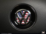 Klii Motorwerkes Select VW Steering Wheel Badge Insert - American Flag K2-XVSW