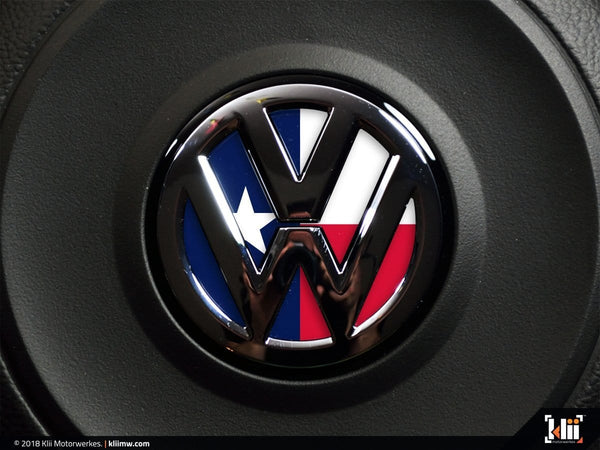 Klii Motorwerkes Select VW Steering Wheel Badge Insert - Texas Flag K24-XVSW