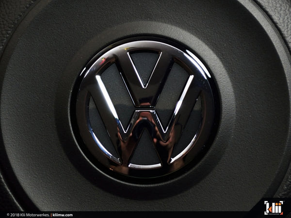 Klii Motorwerkes Select VW Steering Wheel Badge Insert - Carbon Steel Gray Metallic K32-XVSW