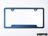 Klii Motorwerkes Silver Premium License Plate Frame - Silk Blue Metallic K36-0VPF-2SIL