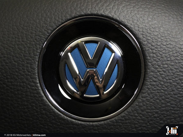 Klii Motorwerkes Select VW Steering Wheel Badge Insert - Silk Blue Metallic K36-XVSW