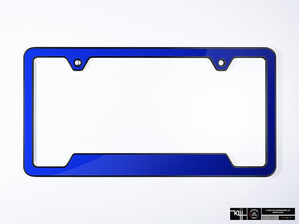 Klii Motorwerkes Black Premium License Plate Frame - Deep Blue Pearl Metallic K38-0VPF-2BLK