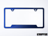 Klii Motorwerkes Silver Premium License Plate Frame - Shadow Blue Metallic K39-0VPF-2SIL