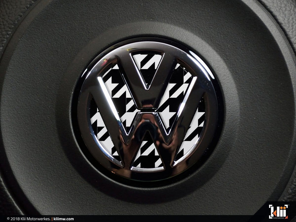 K415VSW VW Steering Wheel Badge Insert Houndstooth UroTuning