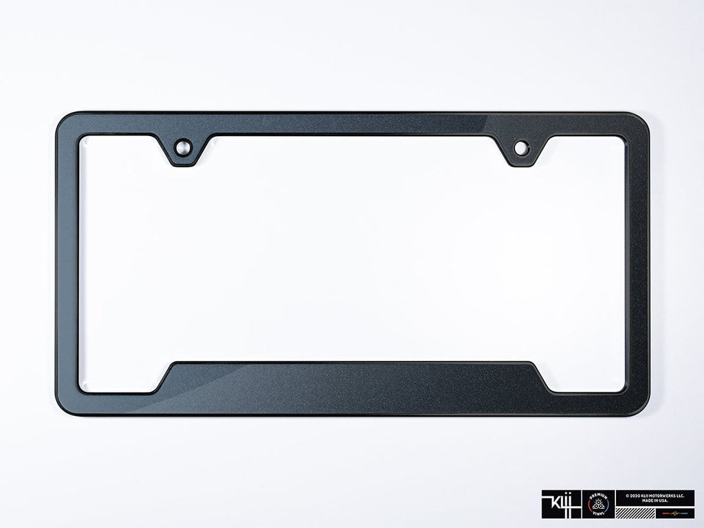 K48-0VPF-2BLK | Premium License Plate Frame - Dark Iron Blue Metallic ...