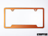 Klii Motorwerkes Silver Premium License Plate Frame - Habanero Orange Metallic K69-0VPF-2SIL
