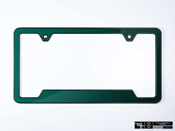 Klii Motorwerkes Black Premium License Plate Frame - Great Falls Green Metallic K77-0VPF-2BLK
