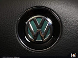 Klii Motorwerkes Golf Alltrack Mk7.5 | 2018-Current VW Steering Wheel Badge Insert - Great Falls Green Metallic K77-15VSW