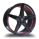 Marquee Wheels 20x9.0 et33 / 5x120 / cb72.56 Marquee Wheels M1001 20" 5x120 Black Red Inner Line 1001209512033BGNR