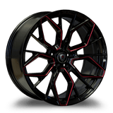 Marquee Wheels 20x9.0 et33 / 5x114.3 / cb73.1 Marquee Wheels M1004 20" 5x114.3 Gloss Black / Red Milled 1004209511433GBRM