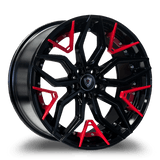 Marquee Wheels 20x9.0 et33 / 5x120 / cb74.1 Marquee Wheels M3371 20" 5x120 Black / Red 3371209512033GBR