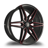Marquee Wheels 22x9.5 et30 / 6x135 / cb87.1 Marquee Wheels M3259A 22" 6x135 Black / Red Milling 3259A2295613530BRM