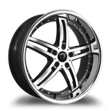 Marquee Wheels 20x9.0 et35 / 5x120 / cb74.1 Marquee Wheels M5329 20" 5x120 Black / Machined/Stainless Lip 5329209512035BMSS