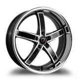 Marquee Wheels 22x9.0 et32 / 5x114.3 / cb73.1 Marquee Wheels M5330A 22" 5x114.3 Black / Machined/Stainless Lip 5330A229511432BMSS
