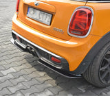 Maxton Design Gloss Black Maxton Design Central Rear Splitter MINI Cooper S Mk3 Preface 3-Door (F56) MC-S-3-56-RD1G