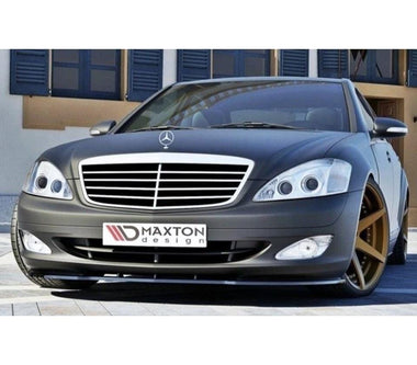 Maxton Design Gloss Black Maxton Design Front Splitter Mercedes S-Class W221 ME-S-W221-FD1G