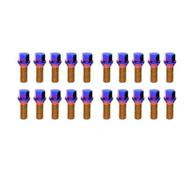 Mevius Hex Lug Bolts M14x1.50 Cone 50mm Blue Neon | 40603UN