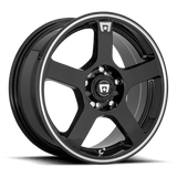 Motegi Racing 15x6.5 / 4x100/4x108 et40 / cb72.56 Motegi MR116 FS5 15" 4x100/4x108 Gloss Black Machined Flange MR11656508340