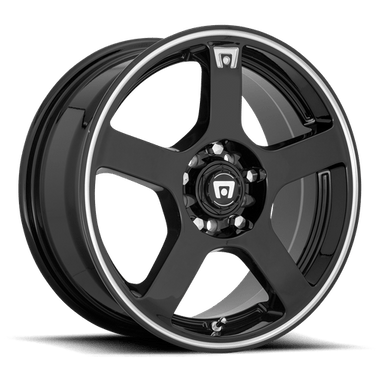Motegi Racing 16x7 / 5x100/5x114.3 et40 / cb72.56 Motegi MR116 FS5 16" 5x100/5x114.3 Gloss Black Machined Flange MR11667031340