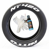 Tire Stickers 4 "NITTO" / 4 "NT420" / BLUE / 14"-16" / 1.25" Tire Stickers - NITTO NT420 - Temporary NIT420-1416-125-4-B-T