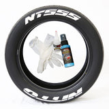 Tire Stickers 4 "NITTO" / 4 "NT555" / BLUE / 14"-16" / 1.25" Tire Stickers - NITTO NT555 - Permanent NIT555-1416-125-4-B
