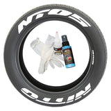 Tire Stickers 4 "NITTO" / 4 "NT05" / BLUE / 14"-16" / 1.25" Tire Stickers - NITTO NT05 - Temporary NIT05-1416-125-4-B-T